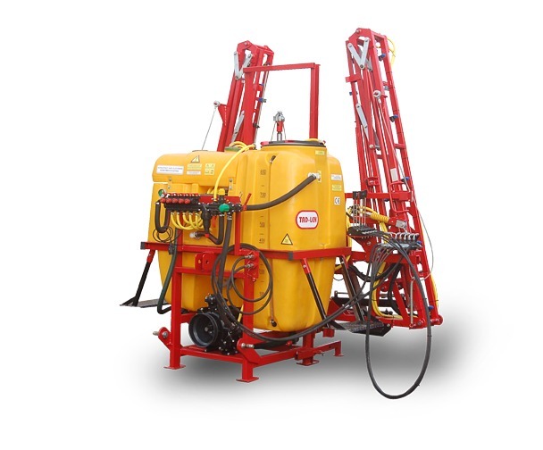 Feldspritze aufgehangt mit hydraulisch aufklappbaren Gestange Vertikal  TL 1015