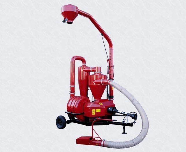 Pneumatische Drcukgebalse T470 mit vierstufen Ventilator Teleskop Gelenkwelle mit Kupplung und hydraulisch klappbaren auslauf 