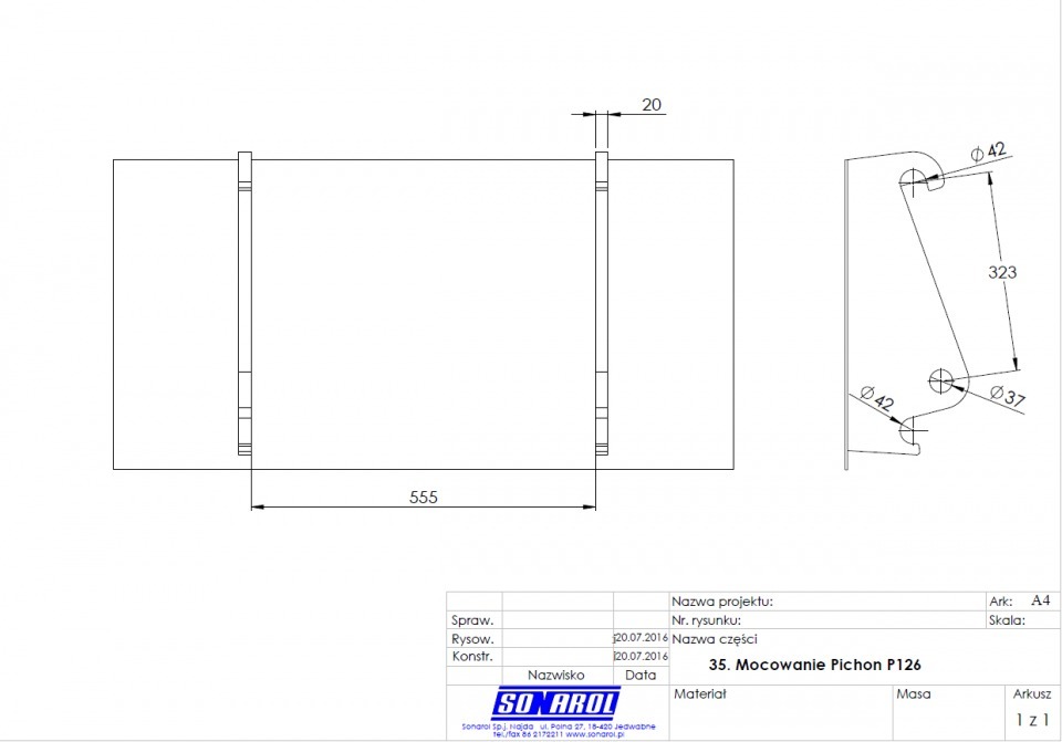&Uuml;bergangs Aufnahme "PICHON 126" - EURO/SMS/MX
